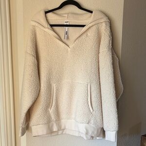 PINK Victoria's Secret Cream Sherpa Hoodie